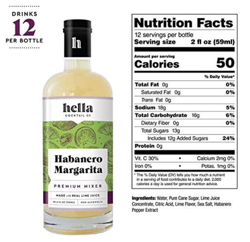 Hella Cocktail Co. Habenero Margarita Mix 750ml Bottle