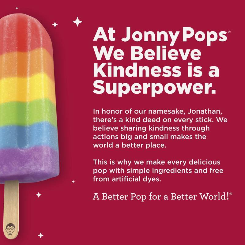 JonnyPops Organic Rainbow Fruit Stacks Water Pops 8ct