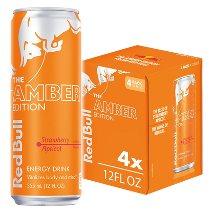 Red Bull The Amber Edition Strawberry Apricot Energy Drink 4pk 12oz Can