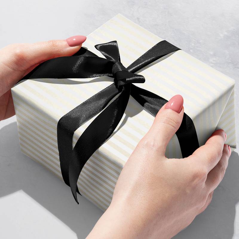 Pearl & Dot Stripe Double Sided Wrapping Paper