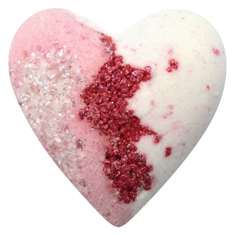 Rose Absolute Heart Geode Handmade Fizz & Foam Bath Bomb, 5.5oz