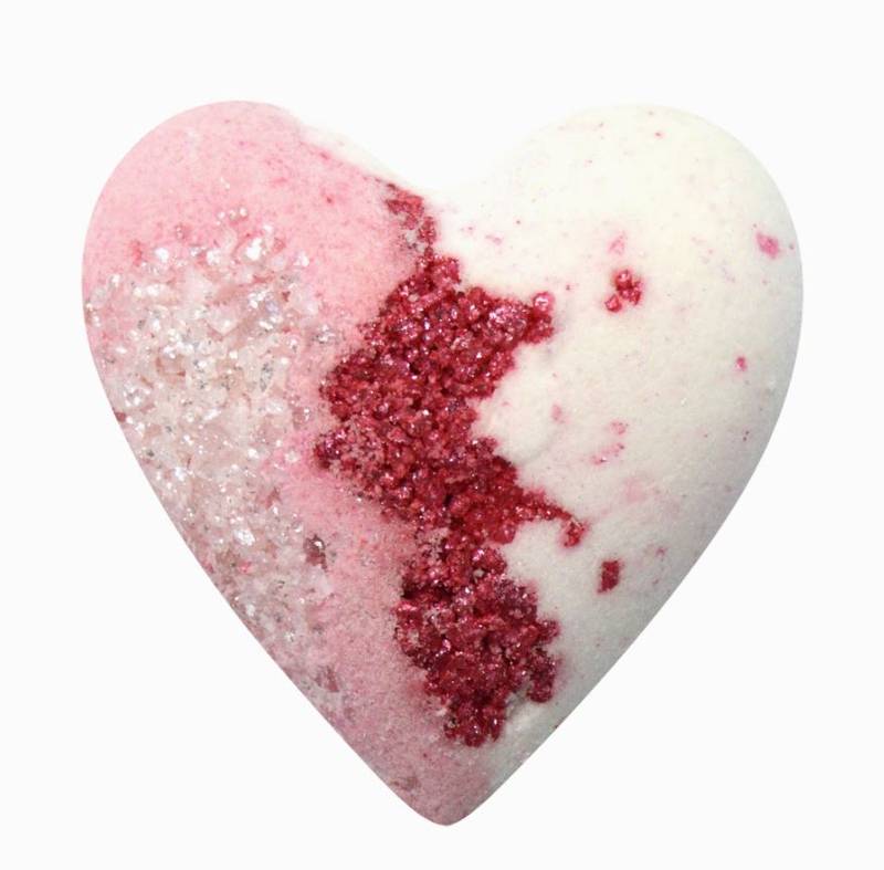 Rose Absolute Heart Geode Handmade Fizz & Foam Bath Bomb, 5.5oz