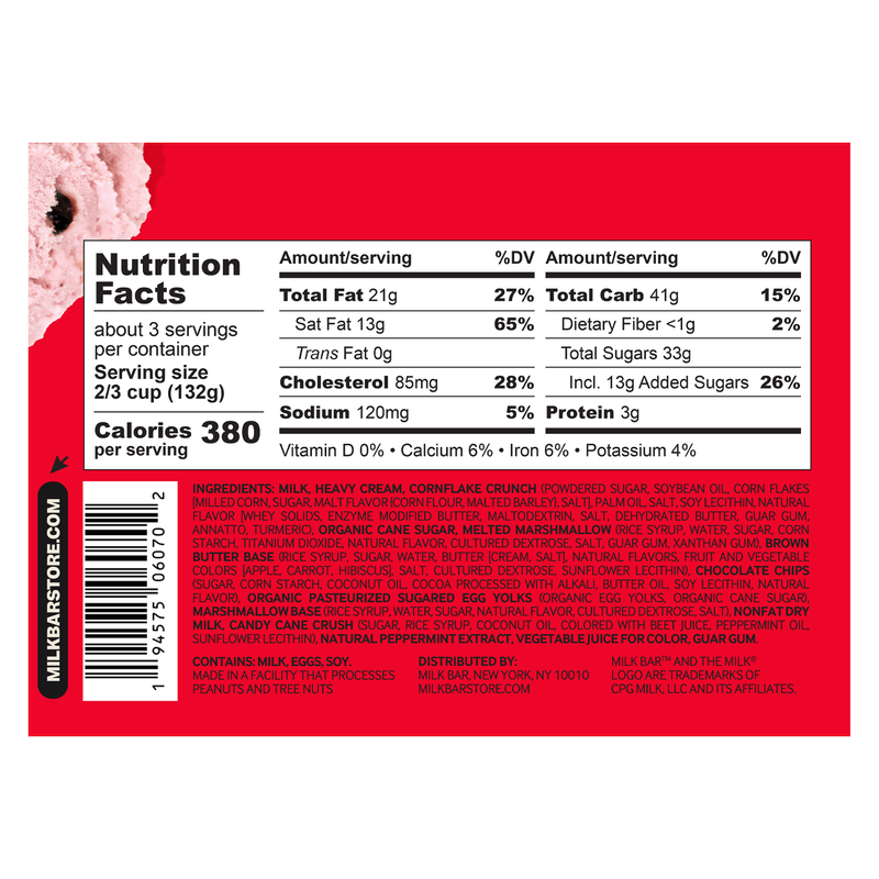Milk Bar Candy Cane Cookies & Cream Pint 14oz