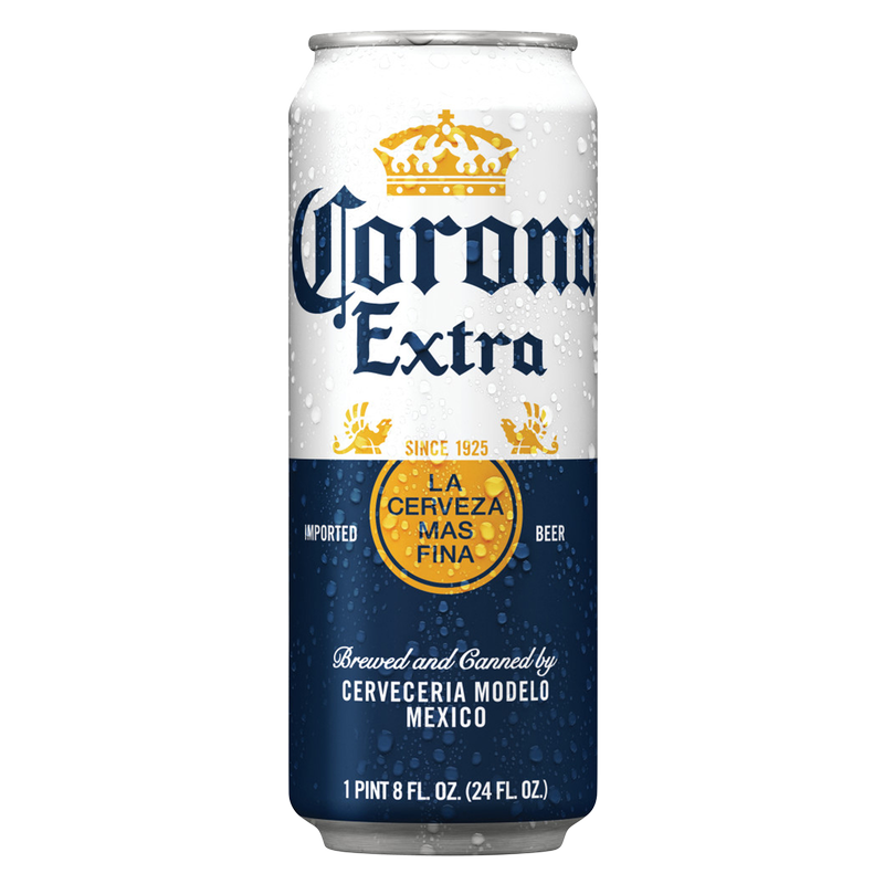 Corona Extra Single 24oz Can 4.5% ABV.