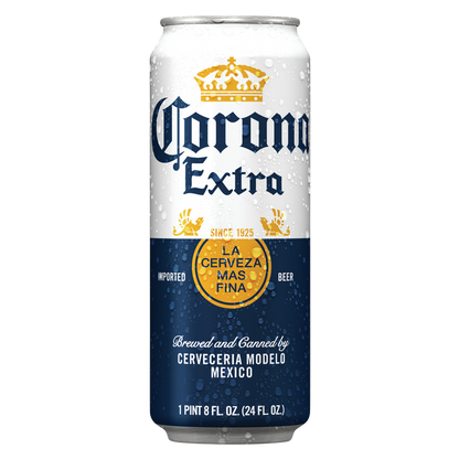 Corona Extra Single 24oz Can 4.5% ABV.