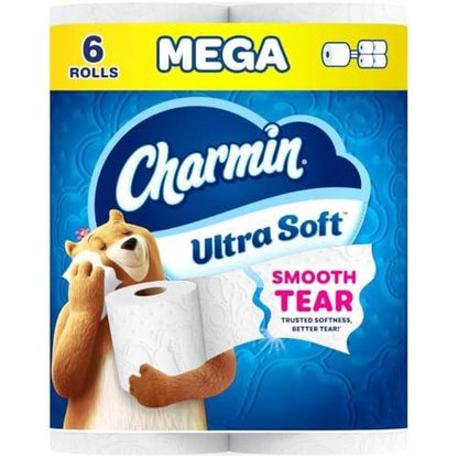 Charmin 6 Mega Rolls, Toilet Paper Ultra Soft