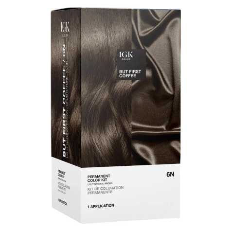 IGK PERMANENT COLOR KIT But First Coffee- Light Natural Brown 6N