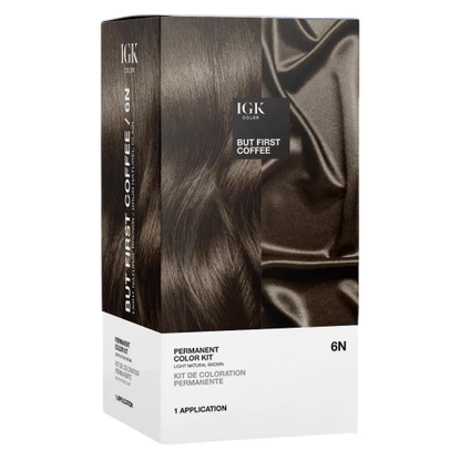 IGK PERMANENT COLOR KIT But First Coffee- Light Natural Brown 6N