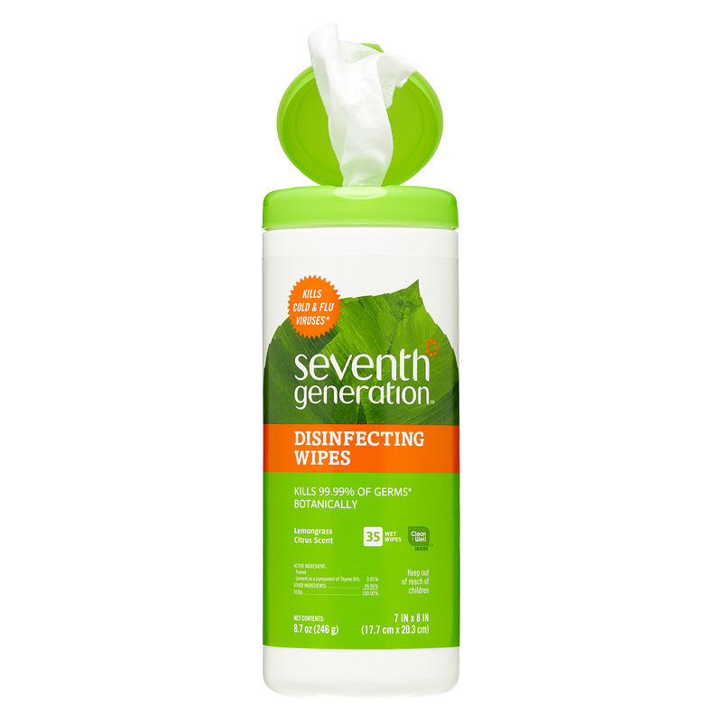 Seventh Generation Lemongrass Citrus Disinfecting Wipes 35ct