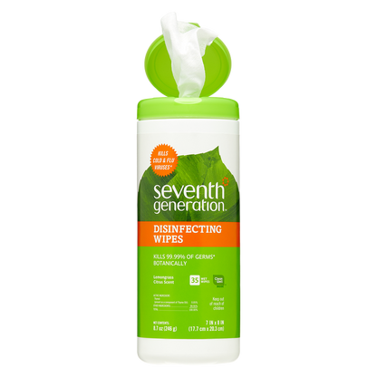 Seventh Generation Lemongrass Citrus Disinfecting Wipes 35ct