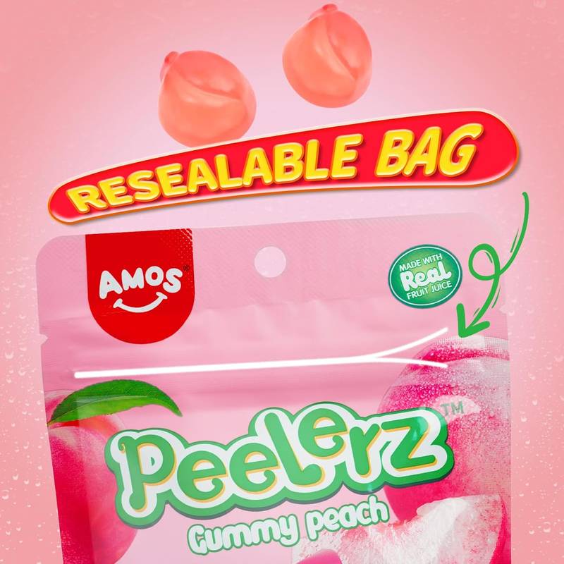 Amos Peelerz Gummy Peach, 6 oz