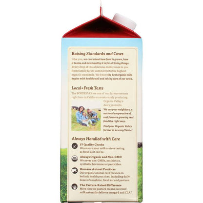 Organic Valley Whole Milk 1/2 Gallon CA