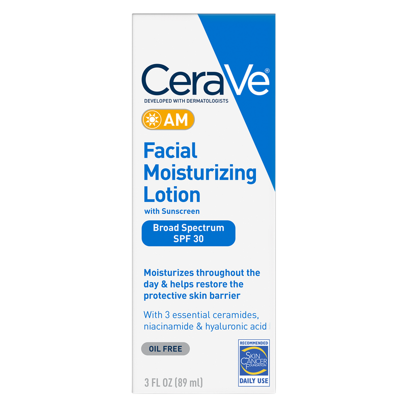 CeraVe Face Moisturizer with Sunscreen, AM Facial Moisturizing Lotion for Normal to Dry Skin, SPF 30