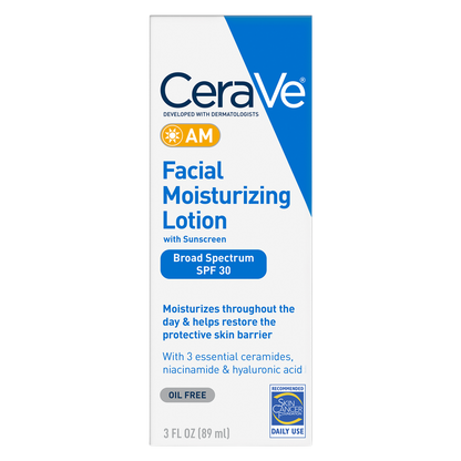 CeraVe Face Moisturizer with Sunscreen, AM Facial Moisturizing Lotion for Normal to Dry Skin, SPF 30