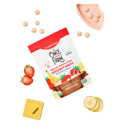 Once Upon a Farm Organic Coconut Melts Strawberry Banana, 1oz.