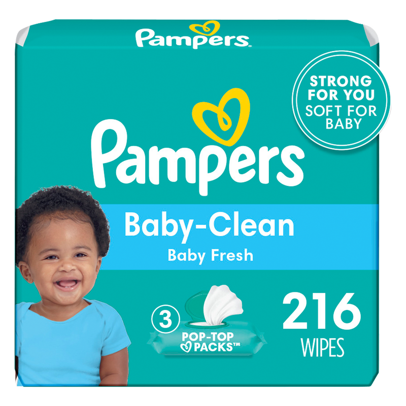 Pampers 3ct Baby Wipes Baby Fresh Scent Pop-Top 216 wipes