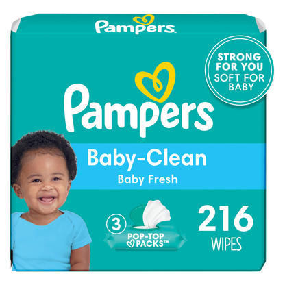 Pampers 3ct Baby Wipes Baby Fresh Scent Pop-Top 216 wipes
