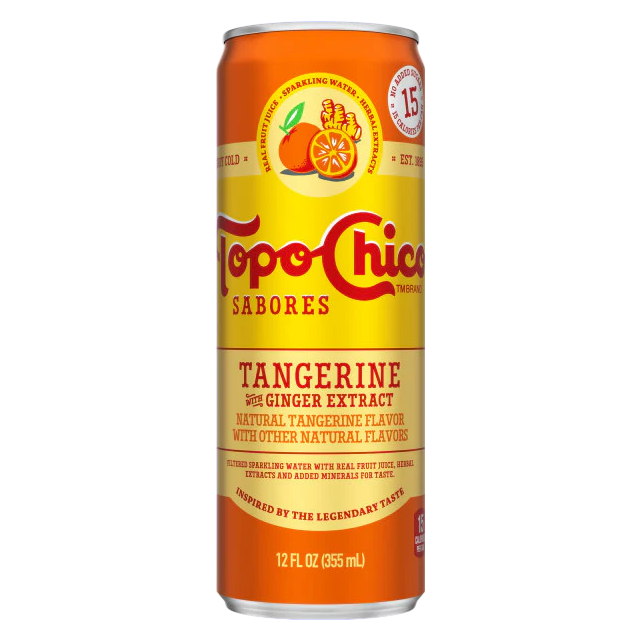 Topo Chico Sabores Tangerine with Ginger Extract Flavored Sparkling Water 8pk 12oz Can