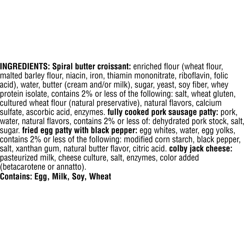 Jimmy Dean Protein Sausage Egg & Cheese Croissant Sandwiches 2ct