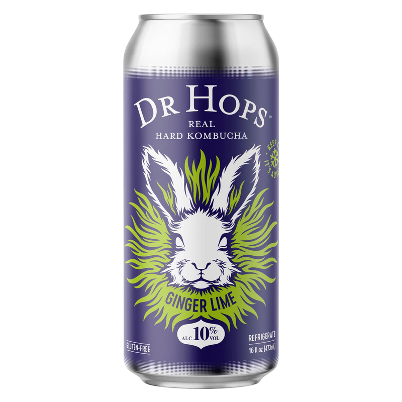 Dr Hops Kombucha Beer Ginger Lime Single 16oz Can