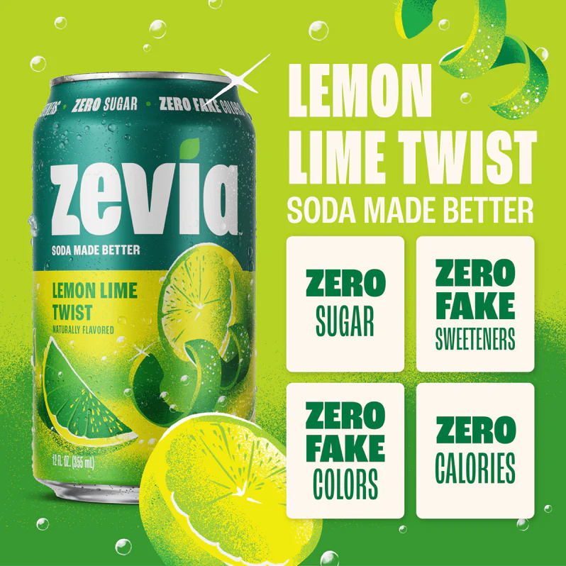 Zevia Lemon Lime Soda 6pk 12oz Can