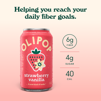Olipop Strawberry Vanilla 4pk 12oz Can - XL Shelf Stable