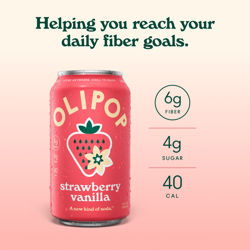 Olipop Strawberry Vanilla 12oz Can Shelf Stable