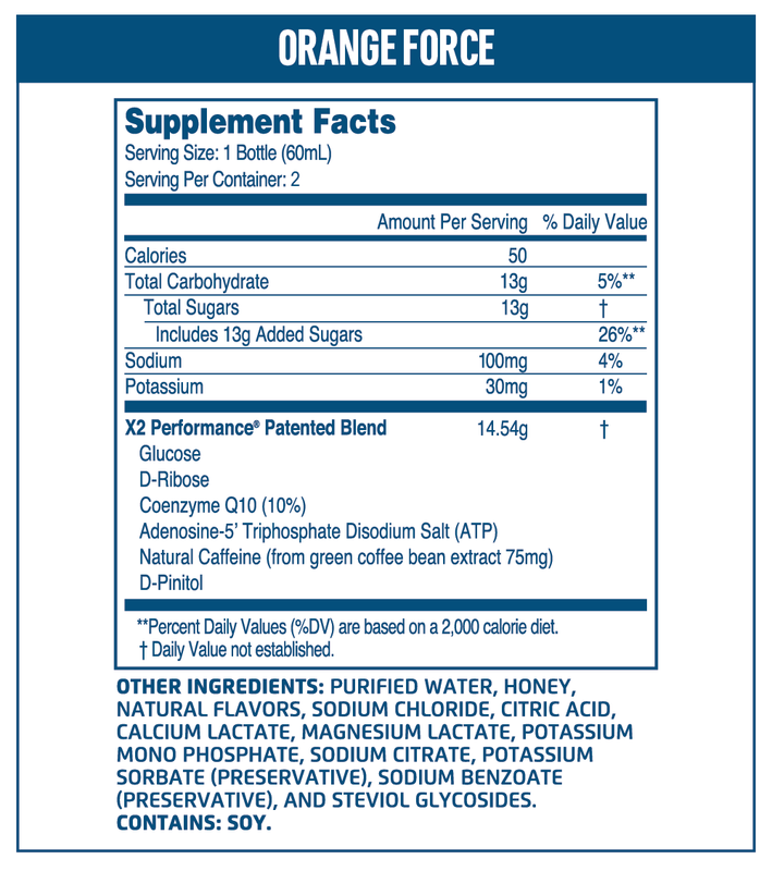 X2 Orange Pre-Workout Shot 60mL 2pk