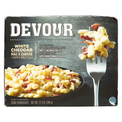 Devour Frozen White Cheddar Mac & Cheese with Bacon Meal 12oz