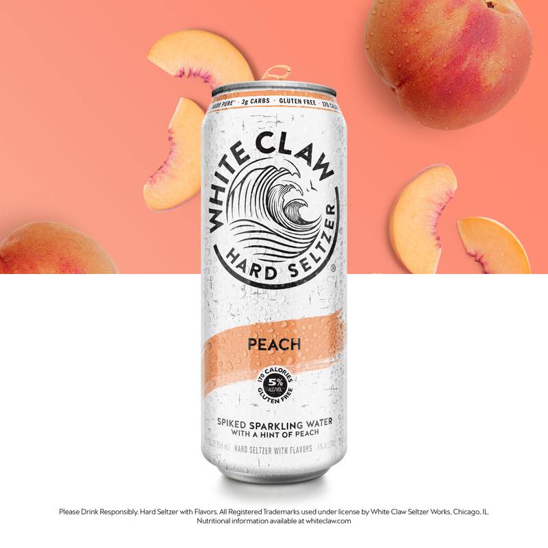 White Claw Peach Single 19.2oz Can 5% ABV - White Claw – BevMo!