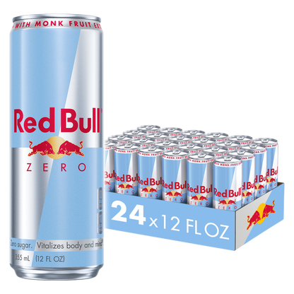 Red Bull Energy Drink Zero 24pk 12oz Can- XL