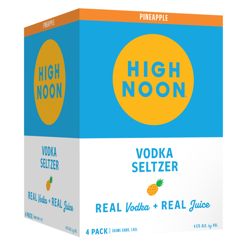 High Noon Pineapple Vodka Hard Seltzer 4pk 12oz Cans 4.5% ABV