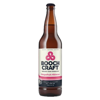 Boochcraft Kombucha Grapefruit Hibiscus Single 22oz Btl
