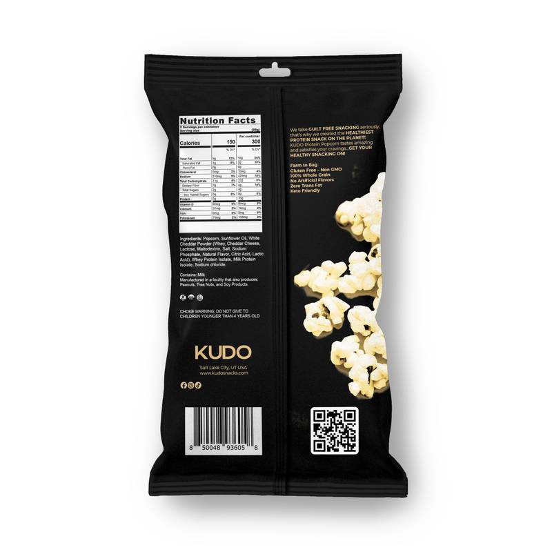 Kudo White Cheddar Protein Popcorn, 2oz