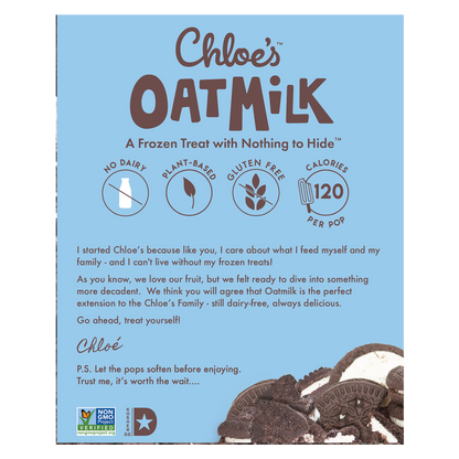 Chloe's Frozen Oatmilk Cookies and Cream Non-Dairy Bars 4ct