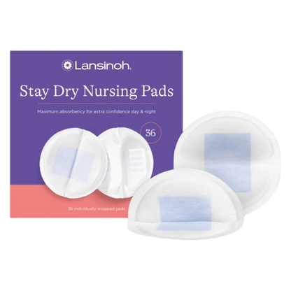 Lansinoh Stay Dry Disposable Nursing Pads for Breastfeeding, 36 Count