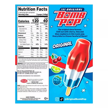 Bomb Pop Original Ice Pop, 12 Pack