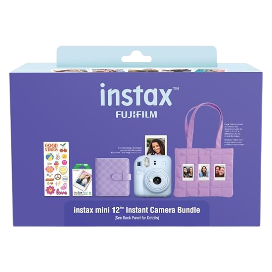 FUJIFILM  Blue Instax Mini 12 Instant Film Camera Gift Bundle