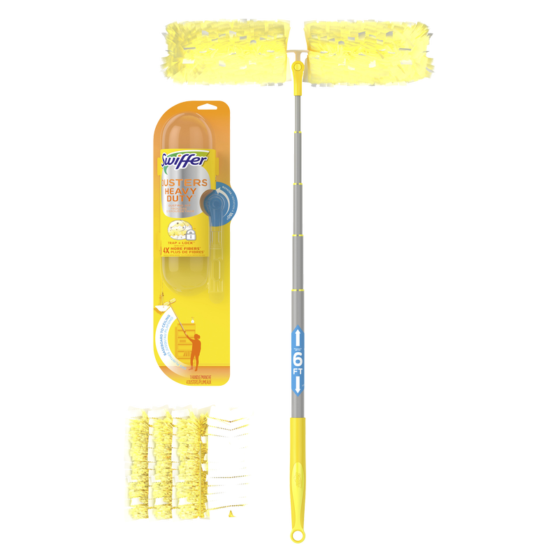 Swiffer Heavy Duty Dusters with Super Extender Handle, 6 ft Handle, 1