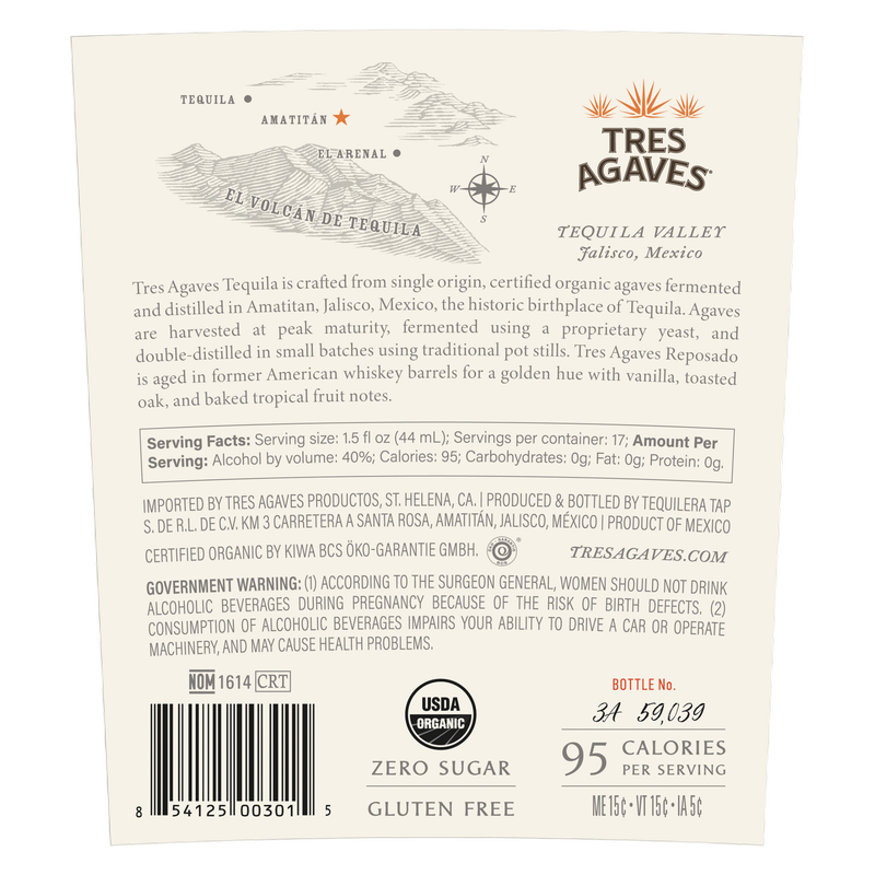 Tres Agaves Reposado Tequila 750ml