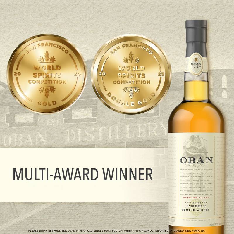 Oban 14 Year Old Single Malt Scotch Whisky, 750 mL (86 Proof)