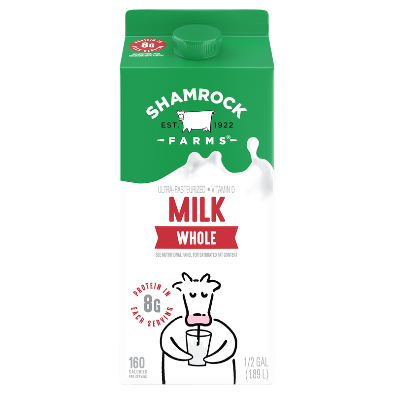 Shamrock Farms Whole Vitamin D Milk - 1/2 Gallon