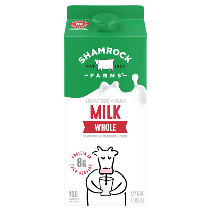 Shamrock Farms Whole Vitamin D Milk - 1/2 Gallon