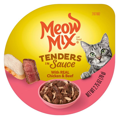 Meow Mix Tenders in Sauce Chicken & Beef 2.75oz