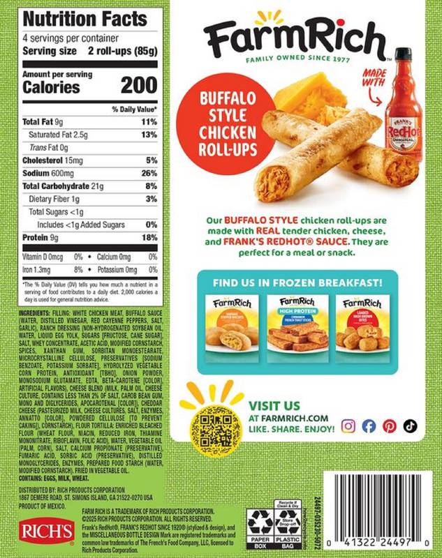 Farm Rich Frank's Buffalo Chicken Roll-Ups