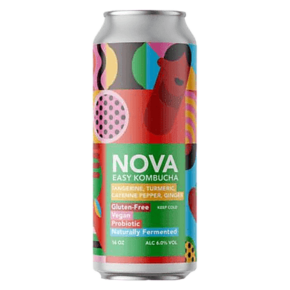 NOVA Easy Kombucha Tangerine Turmeric Ginger Single 16oz Can