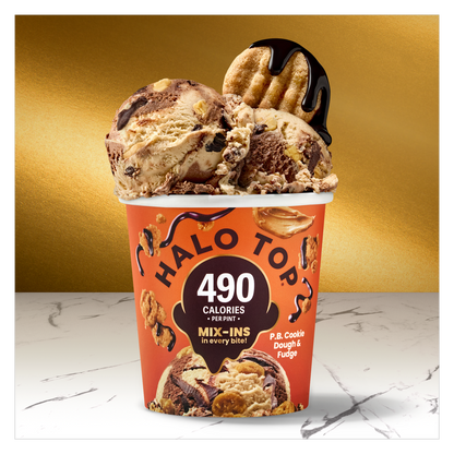 Halo Top Mix-In Peanut Butter Cookie Dough and Fudge, 16 fl oz