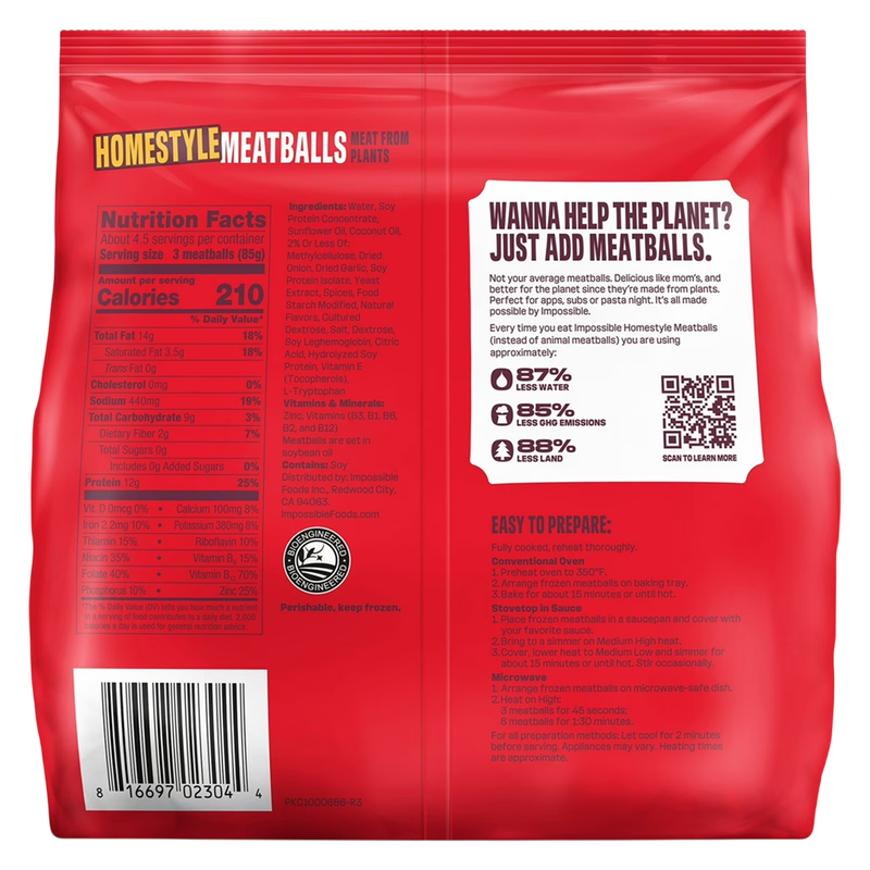 Impossible Homestyle Meatballs 14oz
