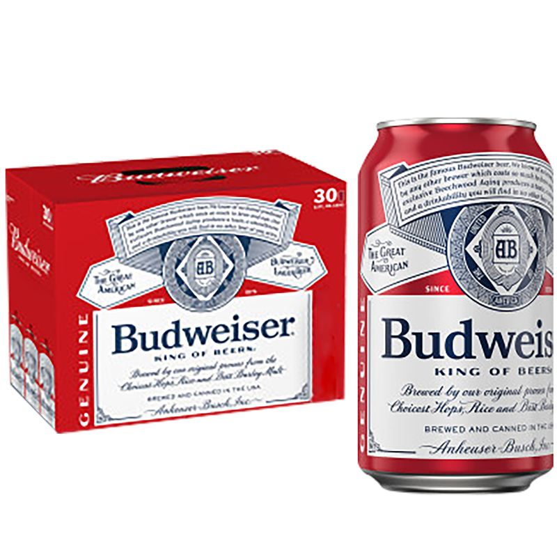 Budweiser 30pk 12oz Can 5.0% ABV – BevMo!