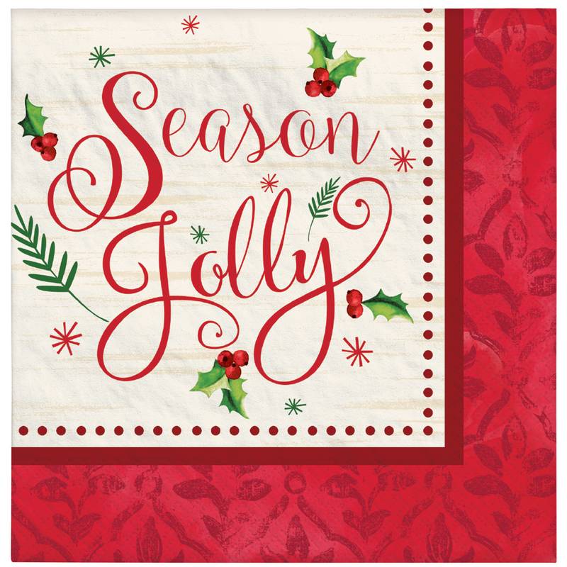 Amscan Christmas Beverage Napkins 16 ct